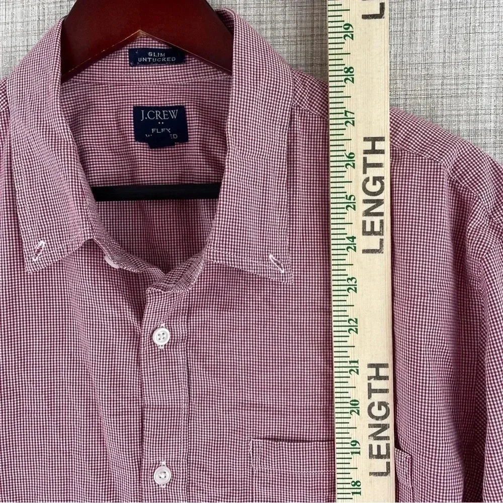 J. Crew Mens Size XL Flex washed slim untucked button down shirt 1424